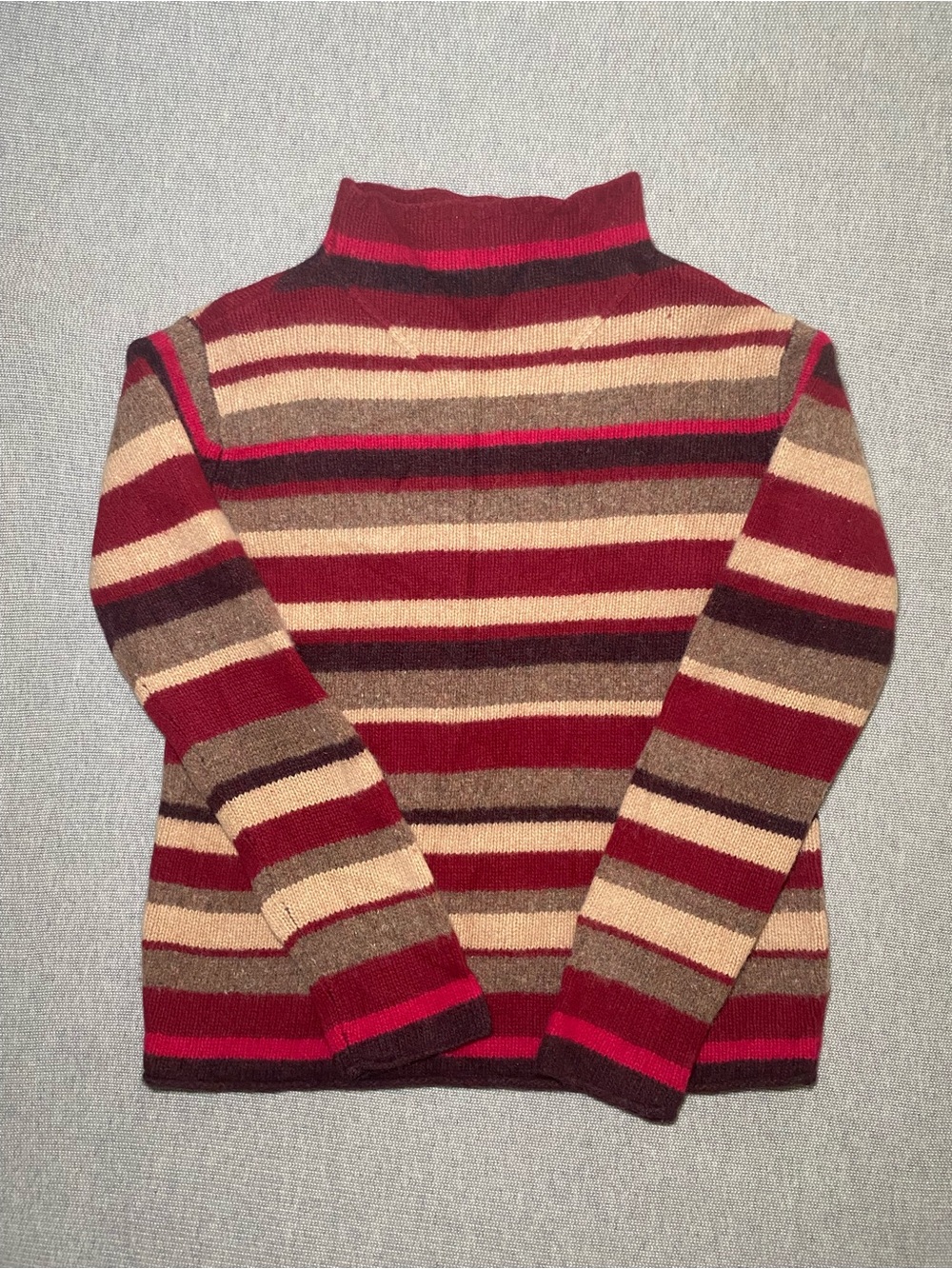 Vintage Deane & White Women's Medium Wool Rabbit Fur Blend Striped Sweater Red